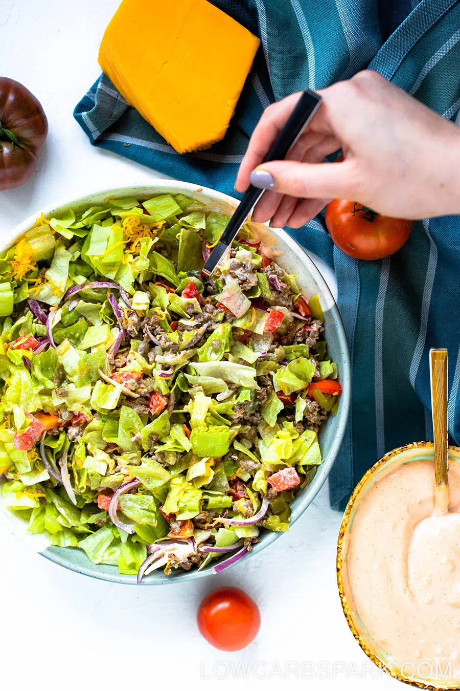 Big Mac Salad 3 favorite keto salad recipe