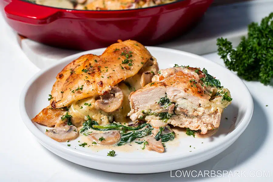 Creamy Mushroom and Spinach Stuffed Chicken Breast 10 keto chicken stuffed breast