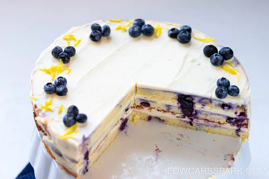 Keto Lemon Blueberry Cake - Low Carb Cake 9 keto lemon cake with cream cheese frosting