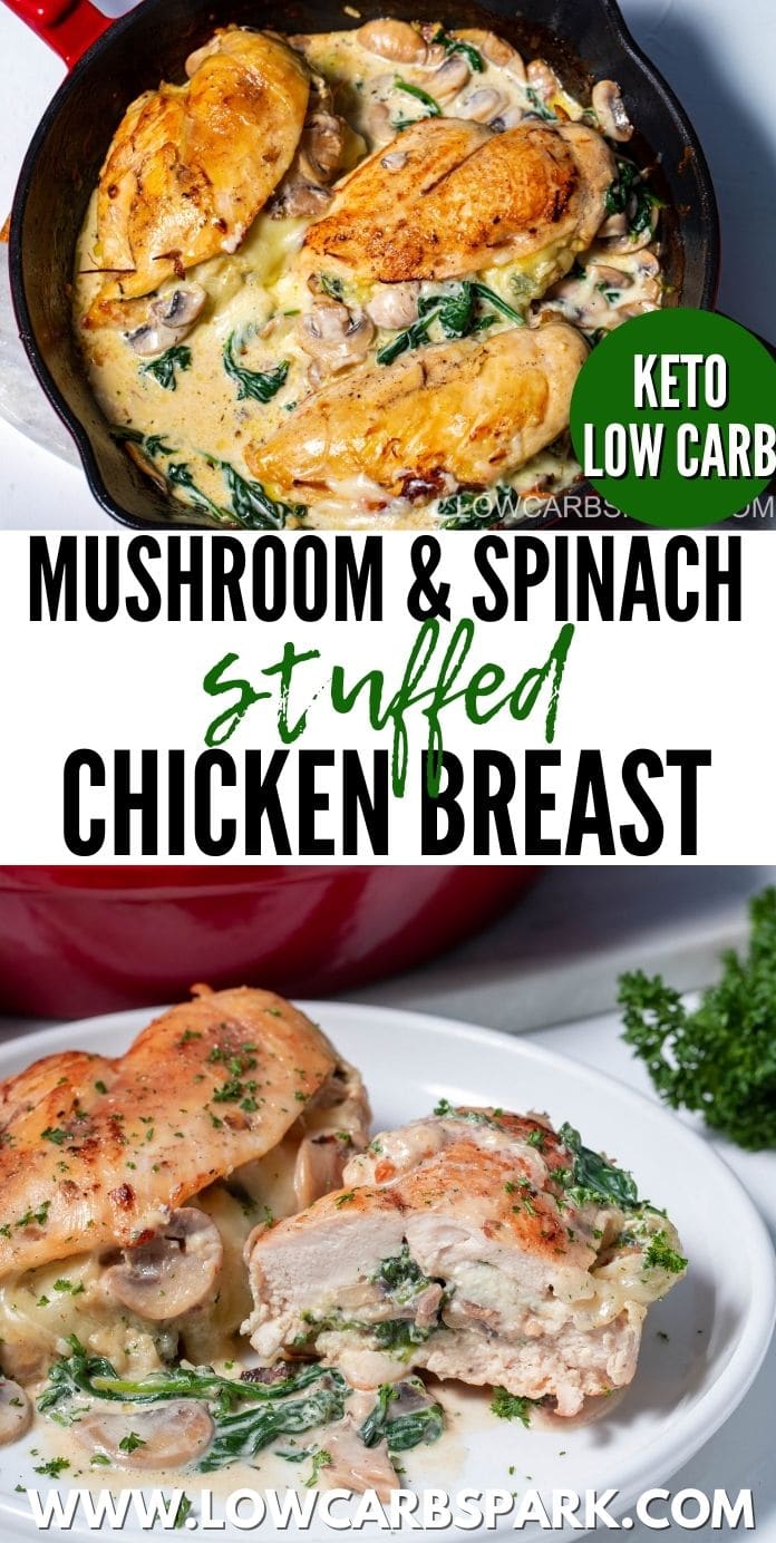 Creamy Mushroom and Spinach Stuffed Chicken Breast