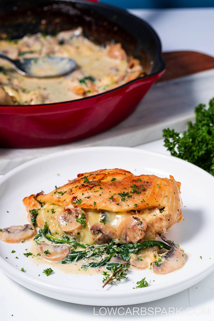 stuffed chicken breast recipe with mushrooms and spinach