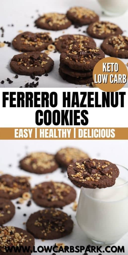 These decadent Keto Hazelnut Cookies are made with hazelnut flour, hazelnut butter, cocoa powder, and dark chocolate chips for truly delicious gluten-free cookies. Enjoy incredibly chocolatey cookies that are loaded with melty chocolate and crunchy hazelnuts. Plus they have only 3g net carbs each and are also grain-free and paleo.