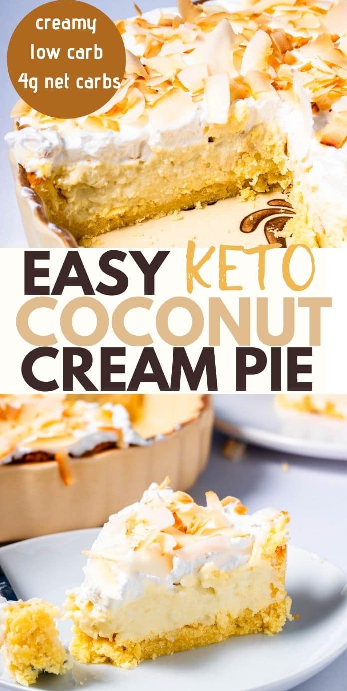 Keto Coconut Cream Pie - Best Low Carb Coconut Pie