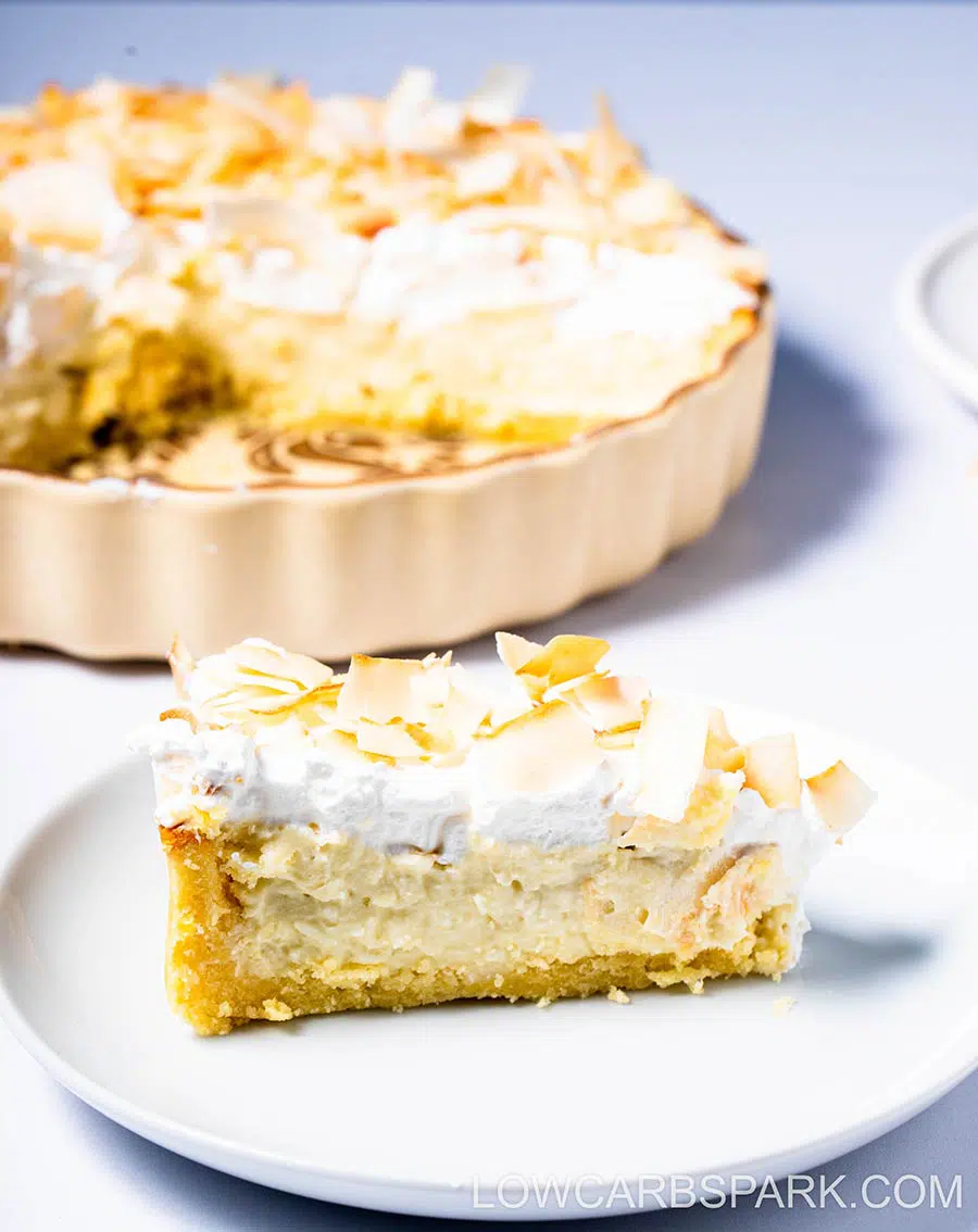 low carb keto cream pie with coconut