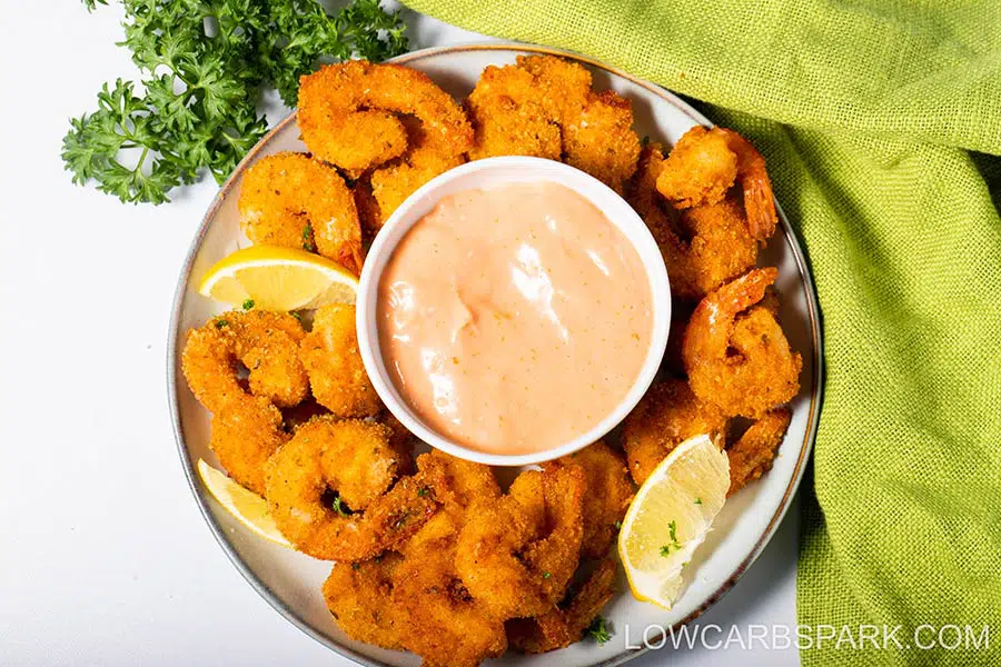 Super Crispy Keto Fried Shrimp - Low-Carb Shrimp Recipe 8 delicious fried shrimps