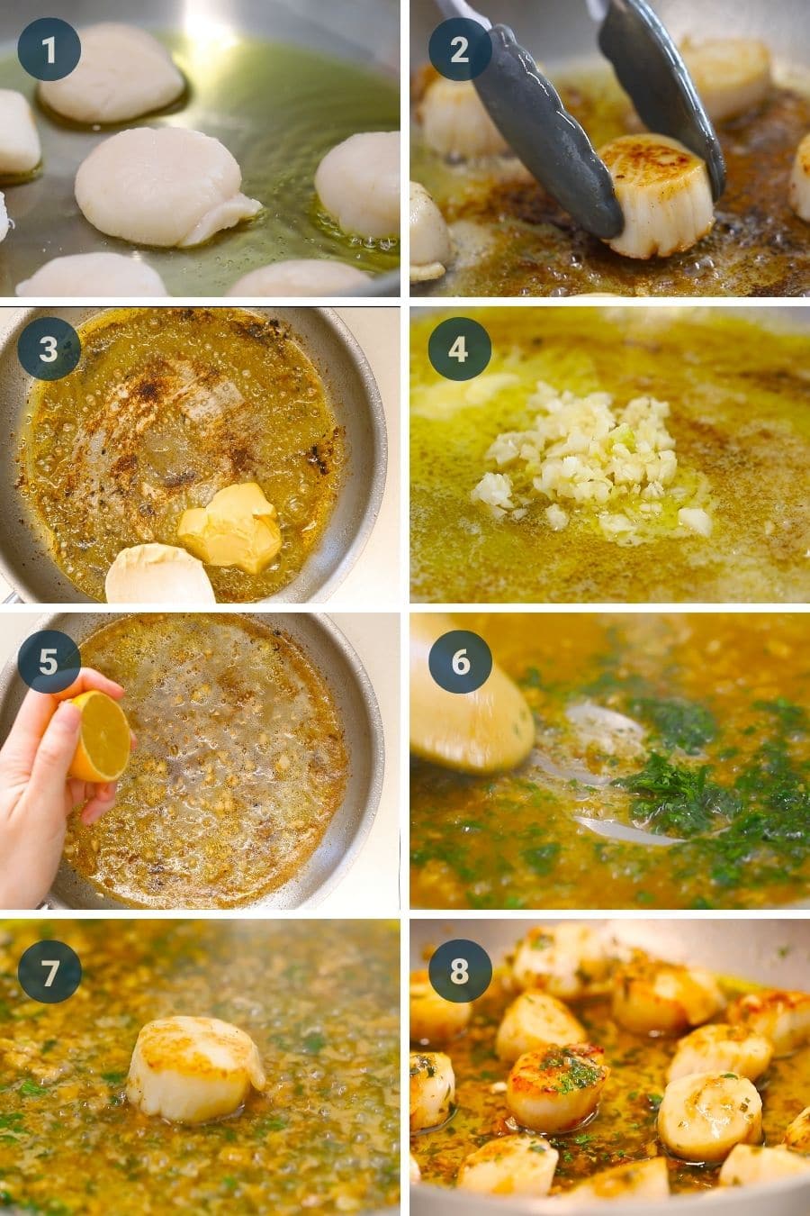 how to make garlic butter pan seared scallops