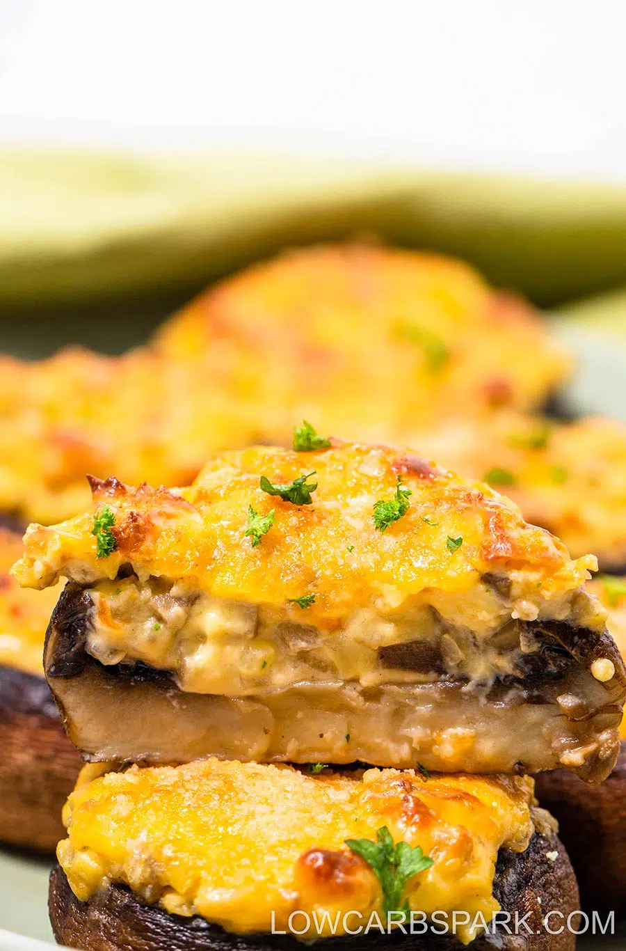 Keto Stuffed Mushrooms 2 cheese stuffed mushrooms