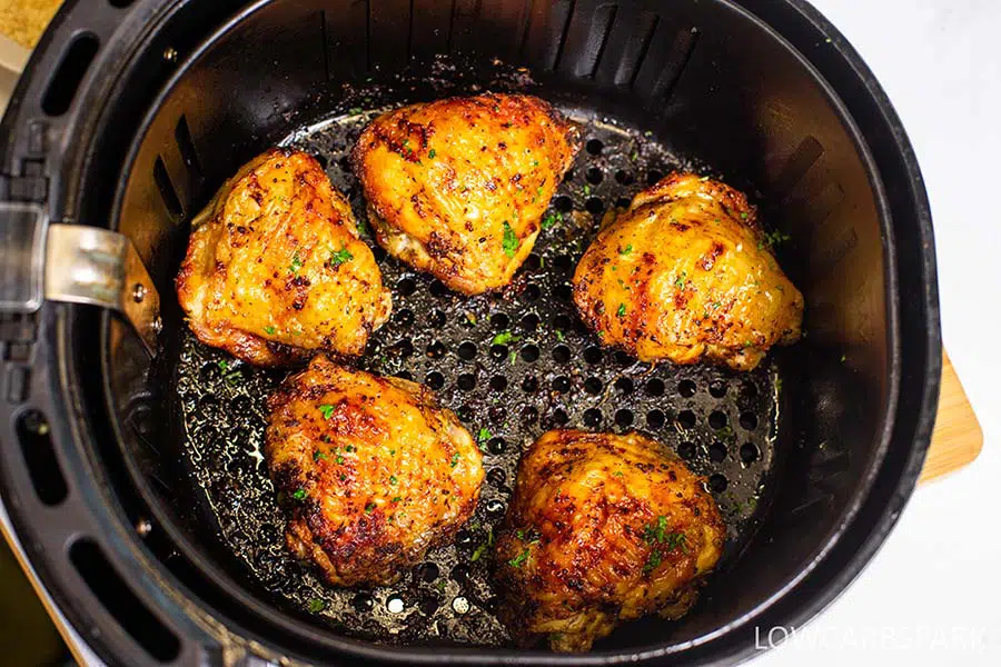 Crispy Air Fryer Chicken Thighs 6 how to make air fryer chicken thighs