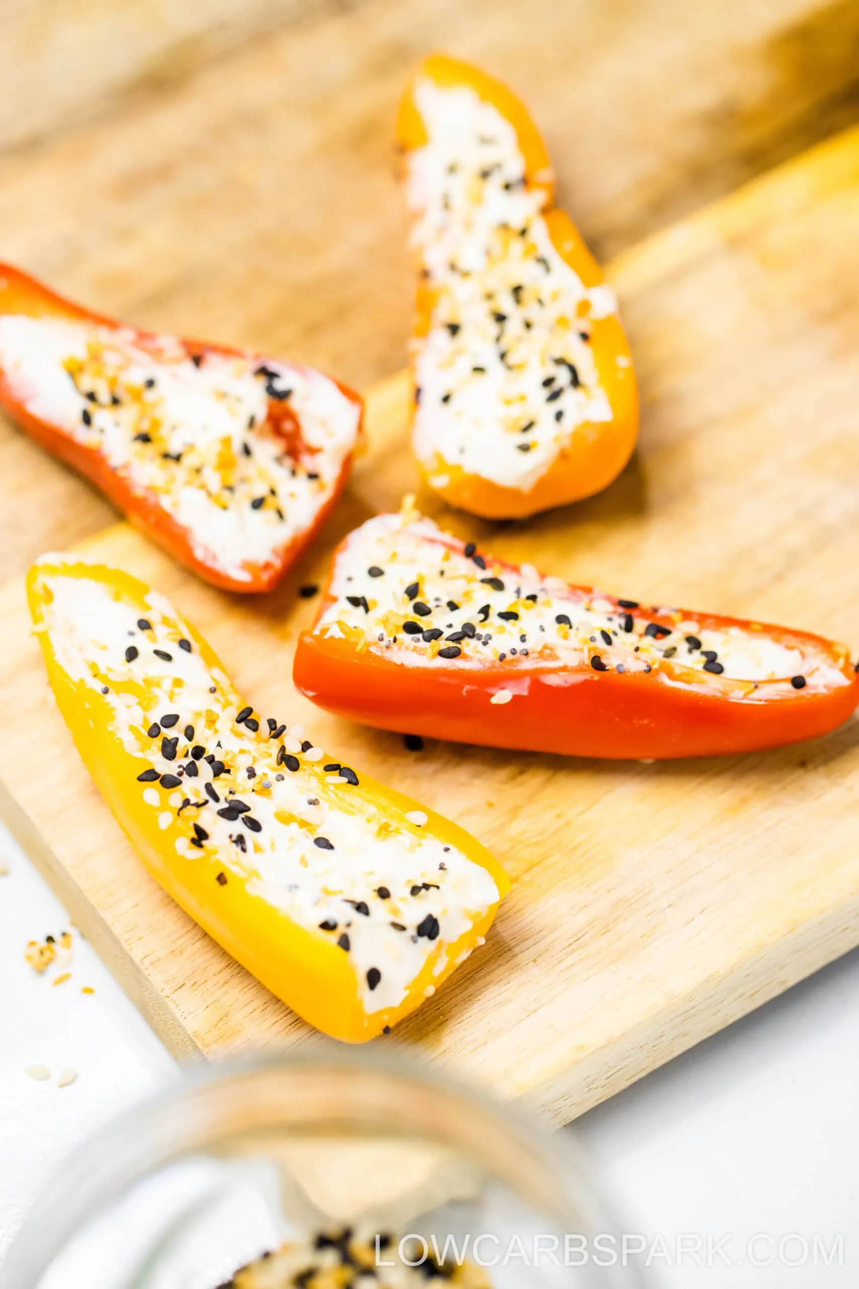 Everything But the Bagel Cream Cheese Stuffed Mini Peppers 3 everything bagels stuffed peppers recipe