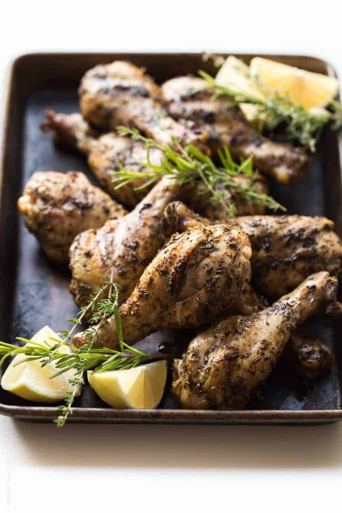 Paleo Whole30 Lemon Herb Grilled Chicken Drumsticks a simple and healthy dinner recipe gluten free dairy free sugar free grain free clean eating low carb 2 682x1024 1