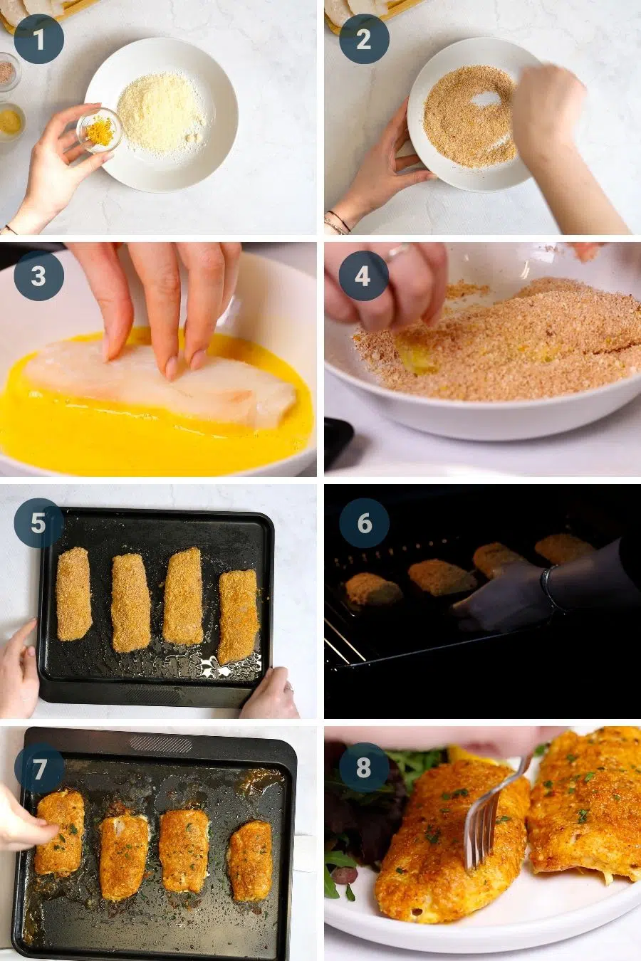 how to make parmesan crusted cod steps by steps intructions