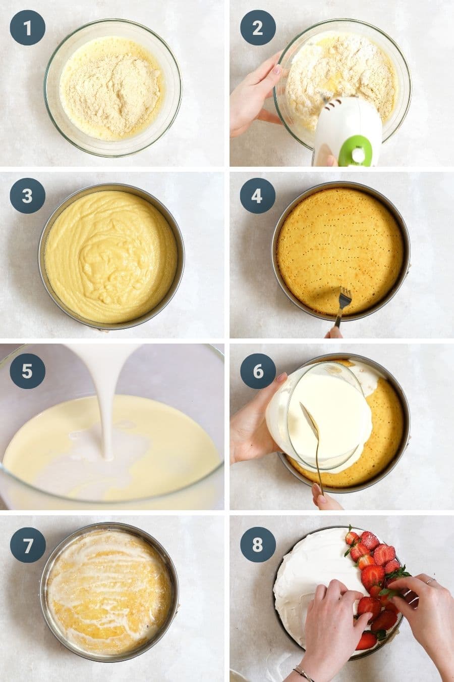 Keto Tres Leches cake step by step instructions
