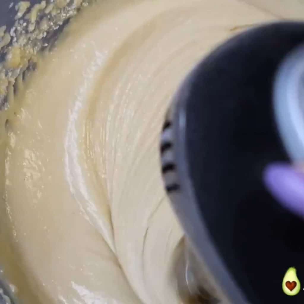 mixing the batter for low carb bread using a mixer