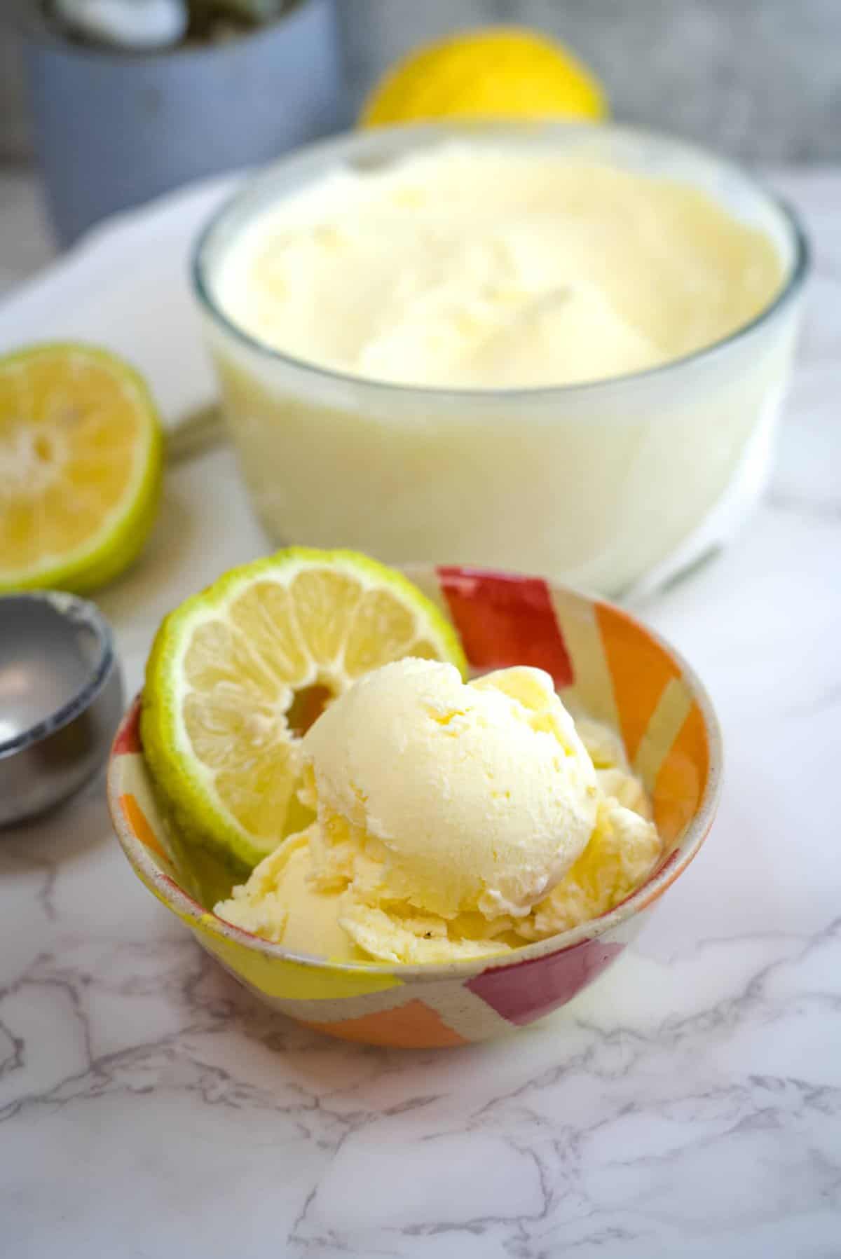 lemon curd keto ice cream