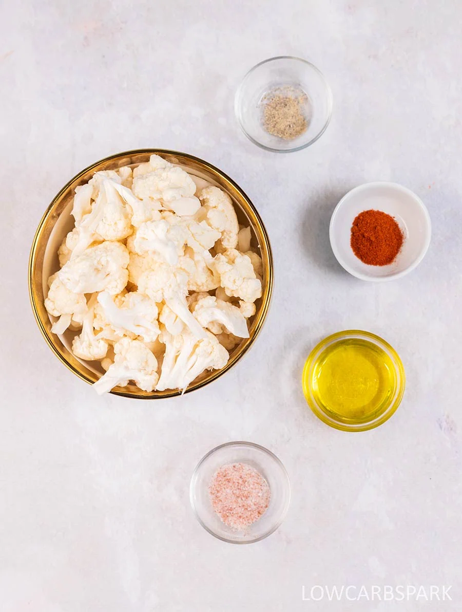 Air Fryer Cauliflower 3 air fryer cauliflower ingredients