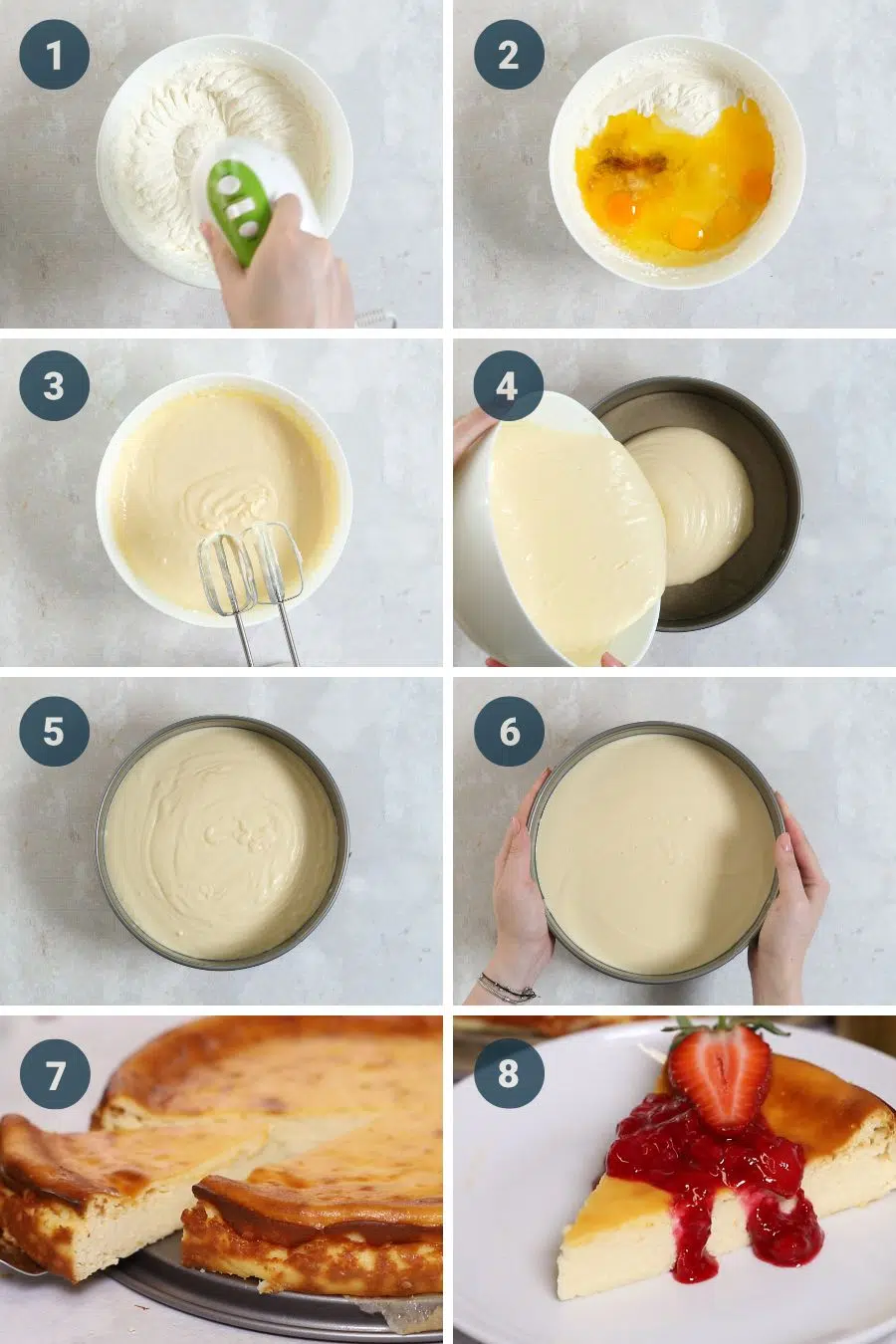 crustless ricotta cheesecake step by step instructions