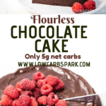 flourless keto chocolate cake pinterest image