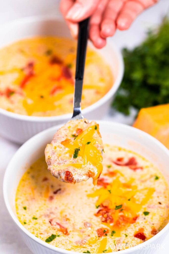 Keto Cheeseburger Soup - Low Carb Spark