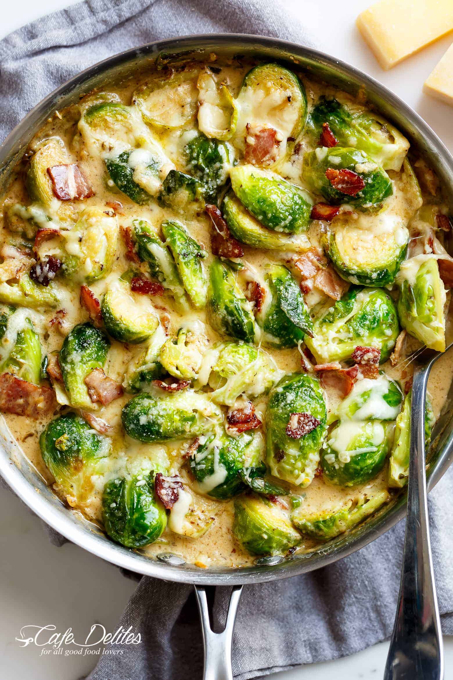 Cheesy Garlic Parmesan Brussels Sprouts IMAGE 200