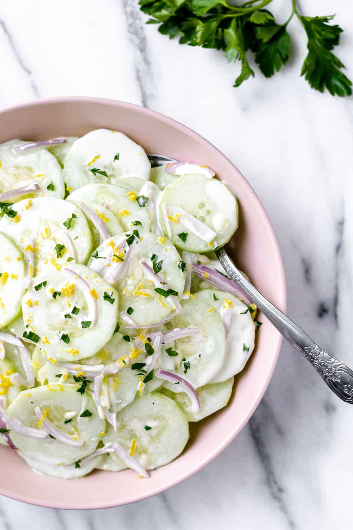 Keto Creamy Cucumber Salad Recipe Image 11