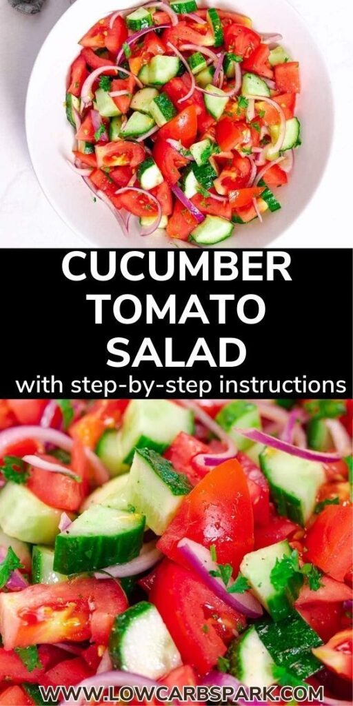 cucumber tomato salad pinterest image