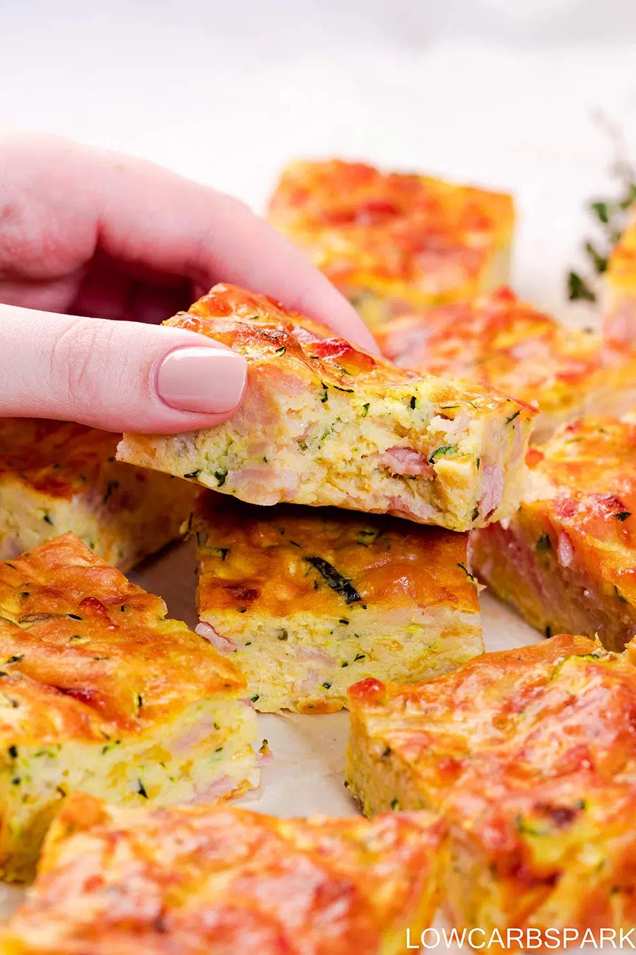 zucchini slice with bacon