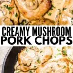 creamy mushrooms pork chops pinterest image