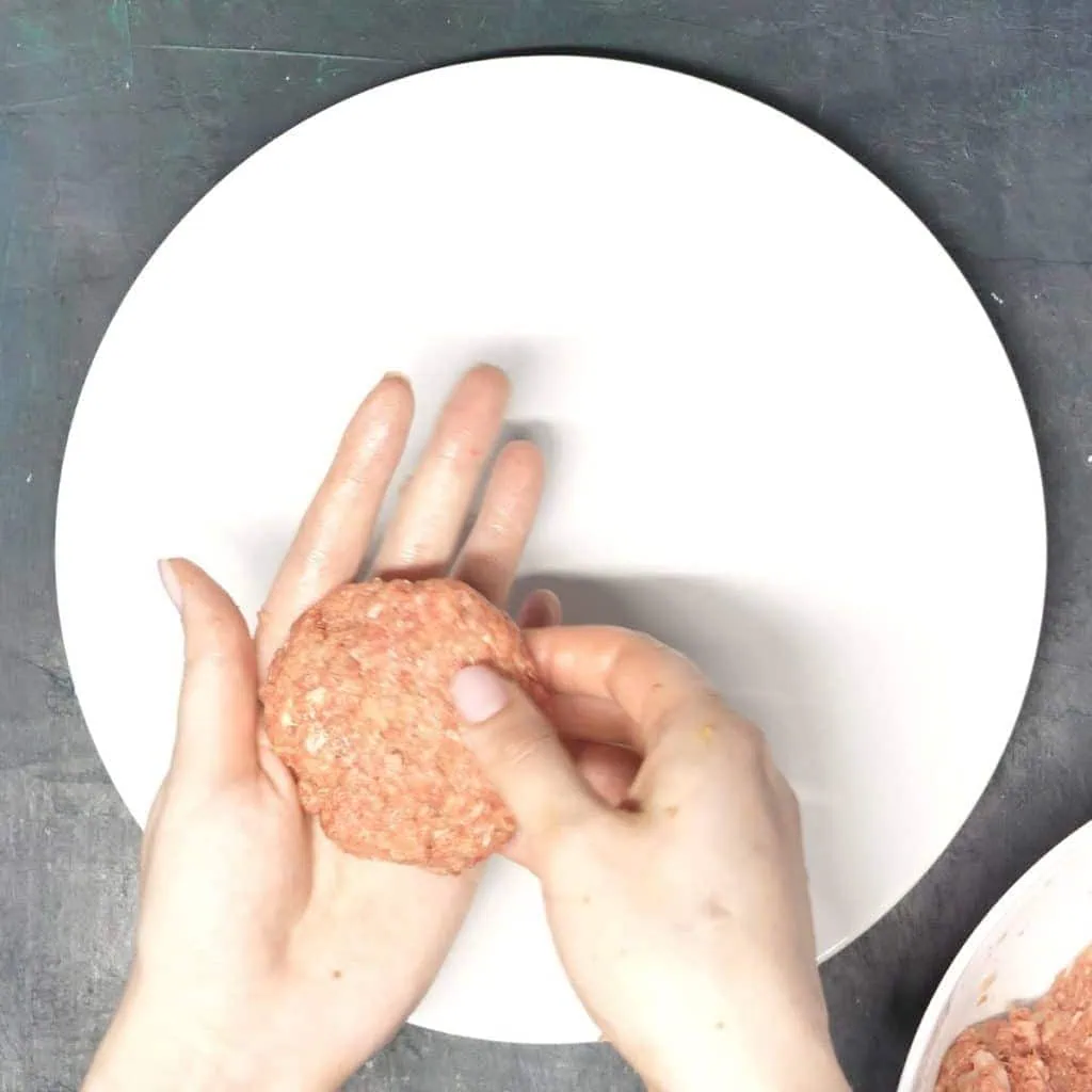 Salisbury Steak with Mushroom Gravy 5 forming salisbury steak using the hands
