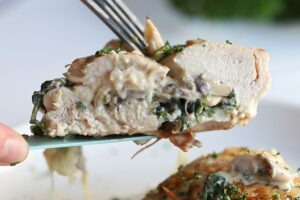 How To Make Creamy Mushroom and Spinach Stuffed Chicken Breast