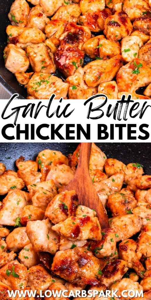 garlic butter chicken bites pinterest image