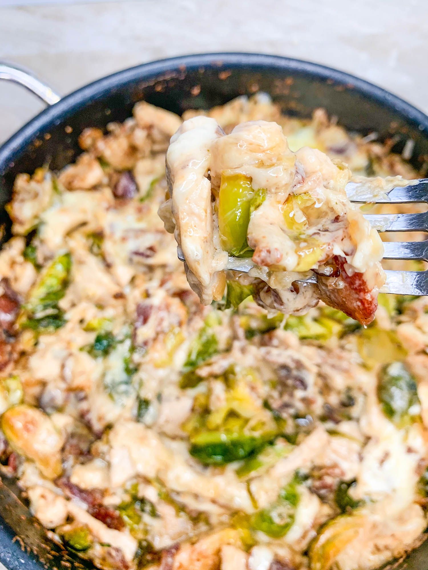 keto bacon brussel sprouts chicken cheesy casserole ketofyme n 14