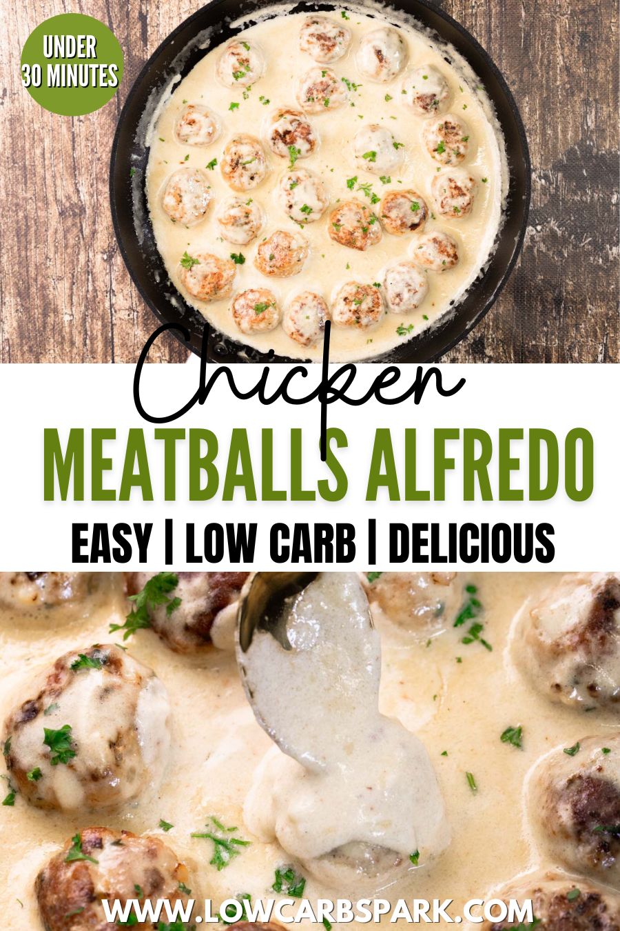 Chicken Meatballs Alfredo