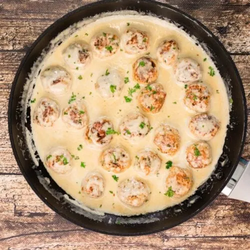 Chicken Meatballs Alfredo 7 Chicken Meatballs Alfredo