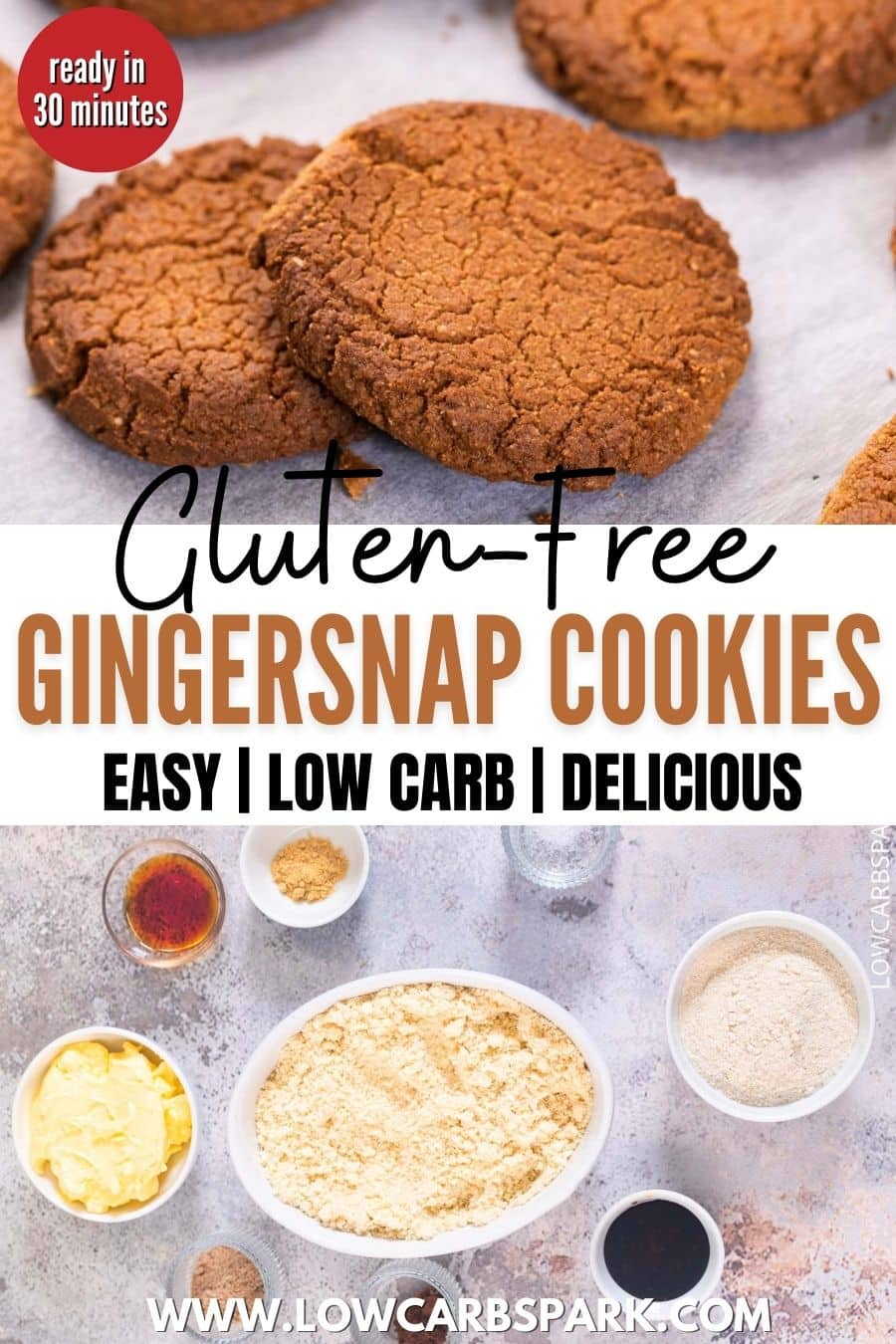 Keto Gingersnap Cookies - Easy Keto Ginger Cookies