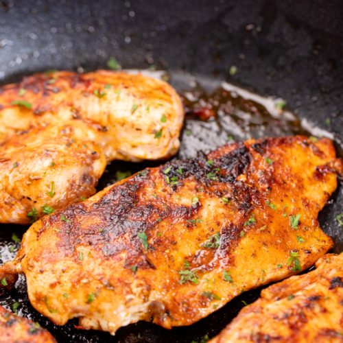 pan seared chicken breast recipe on stovetop