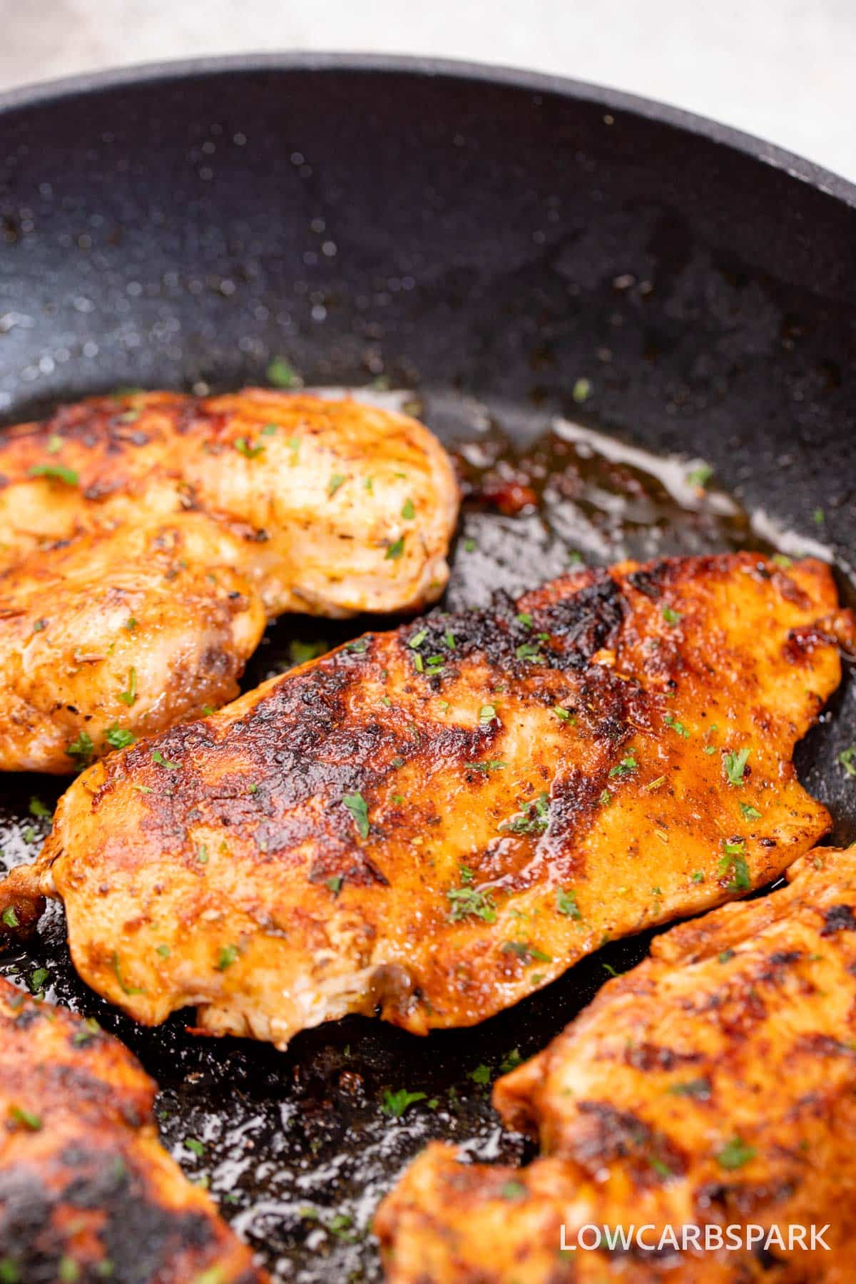 pan seared chicken breast recipe on stovetop