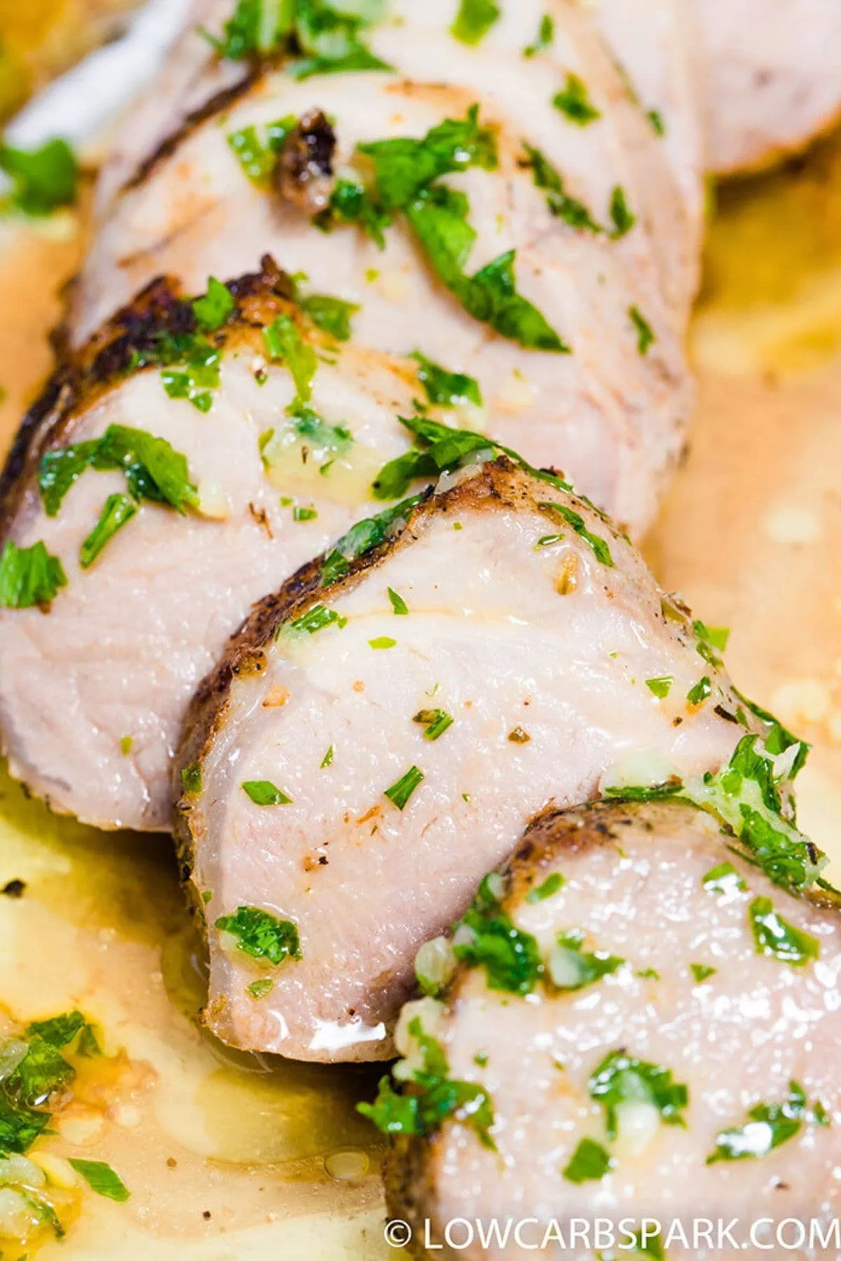 Garlic Butter Pork Tenderloin 7 Garlic Butter Pork Tenderloin close up