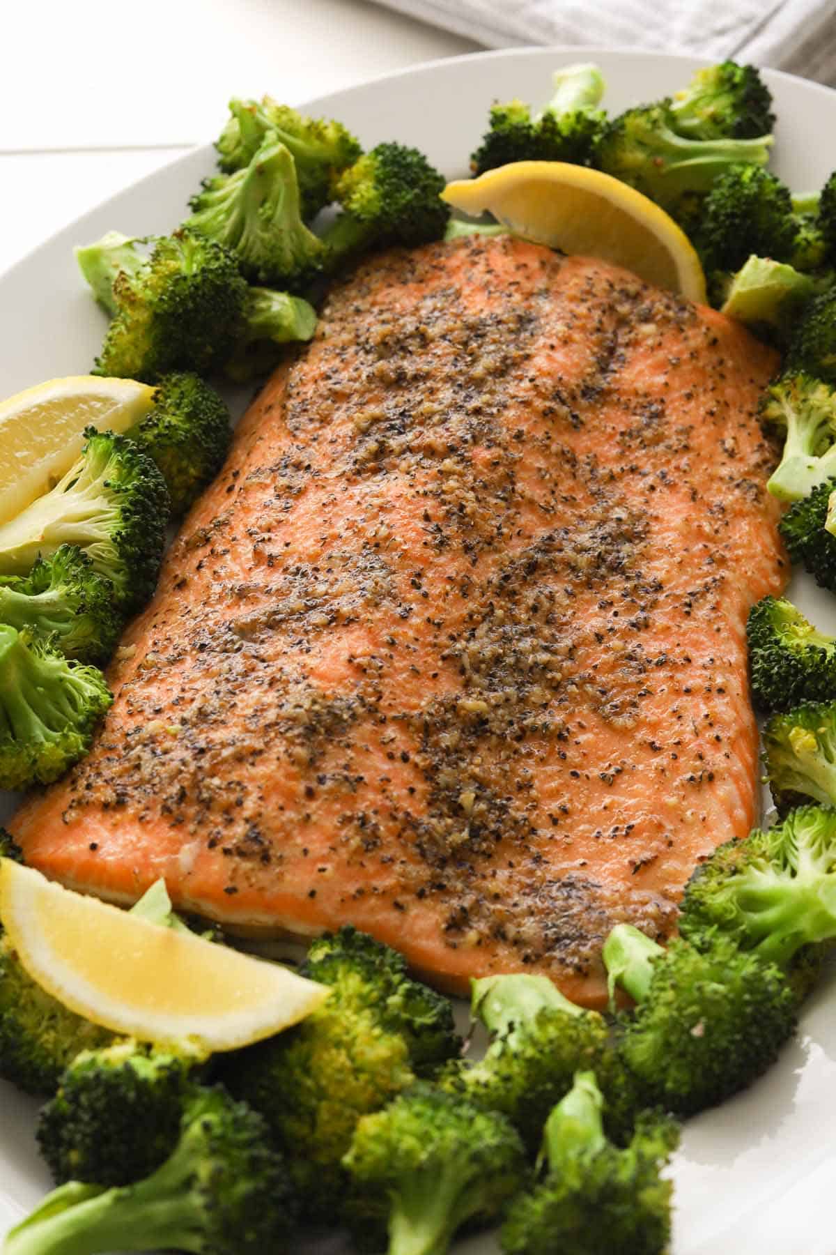 sheet pan salmon and broccoli main