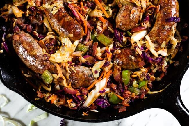 Sausage and cabbage skillet one