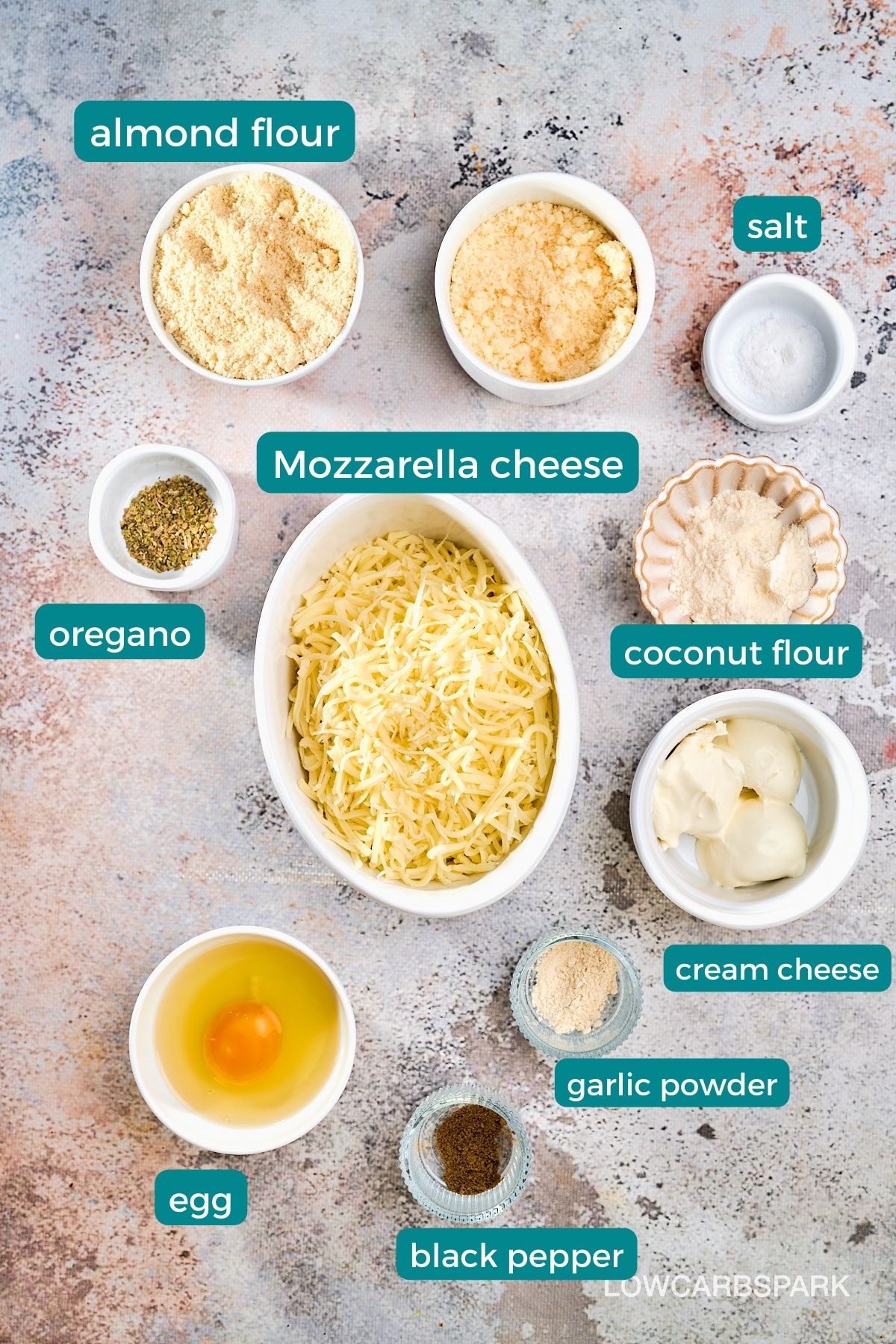 Cheesy Keto Garlic Bread ingredients