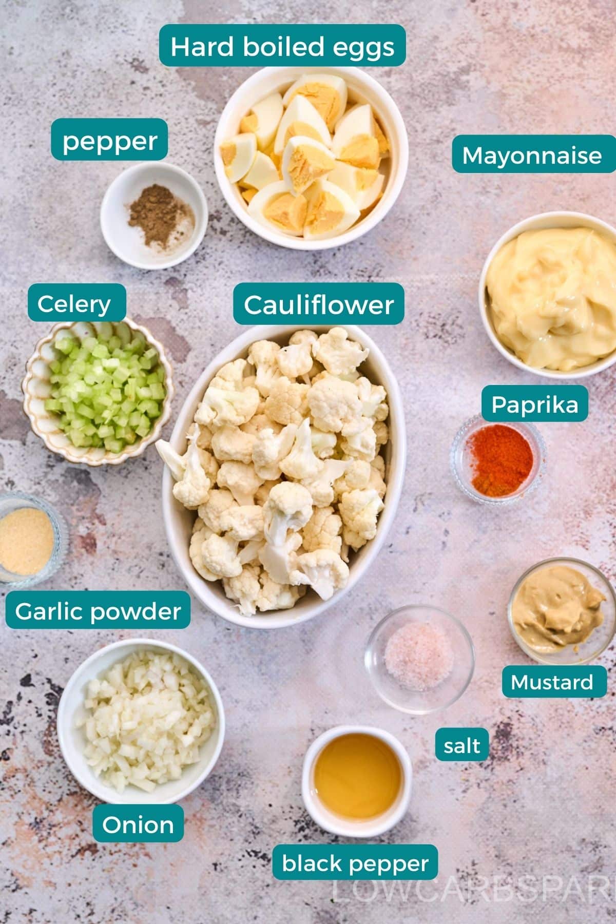 Cauliflower Potato Salad Ingredients