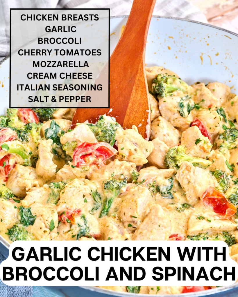 Garlic Chicken with Broccoli and Spinach pinterest image 3