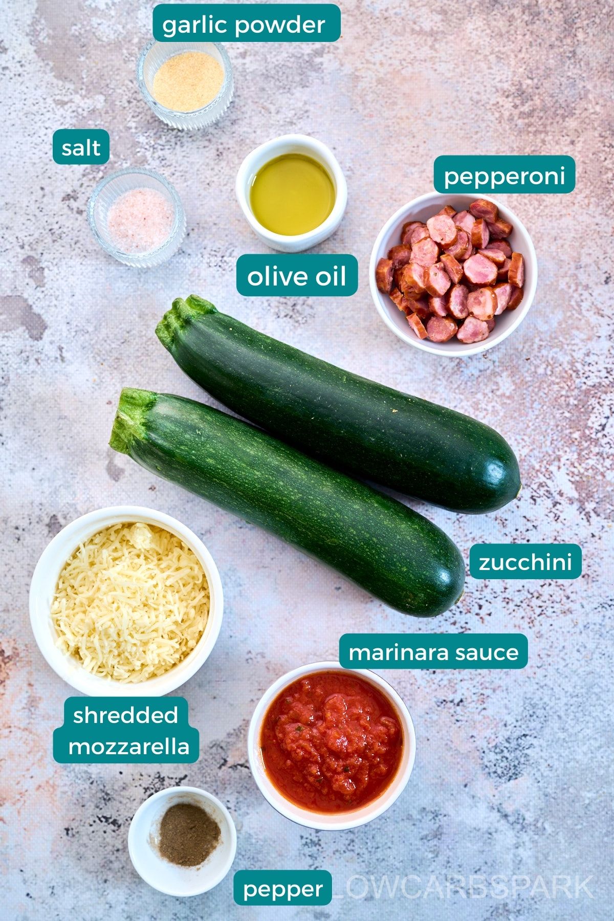 Zucchini Pizza Boats Ingredients
