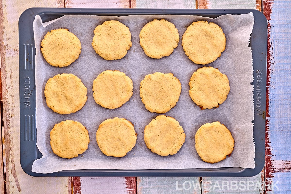 a tray of baked cream cheese cookies