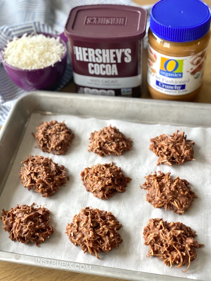 easy homemade keto dessert cookies no bake with coconut