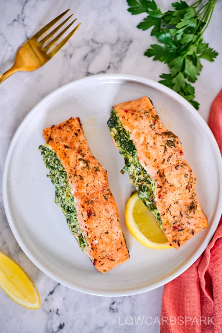 Spinach Stuffed Salmon - Low Carb Spark