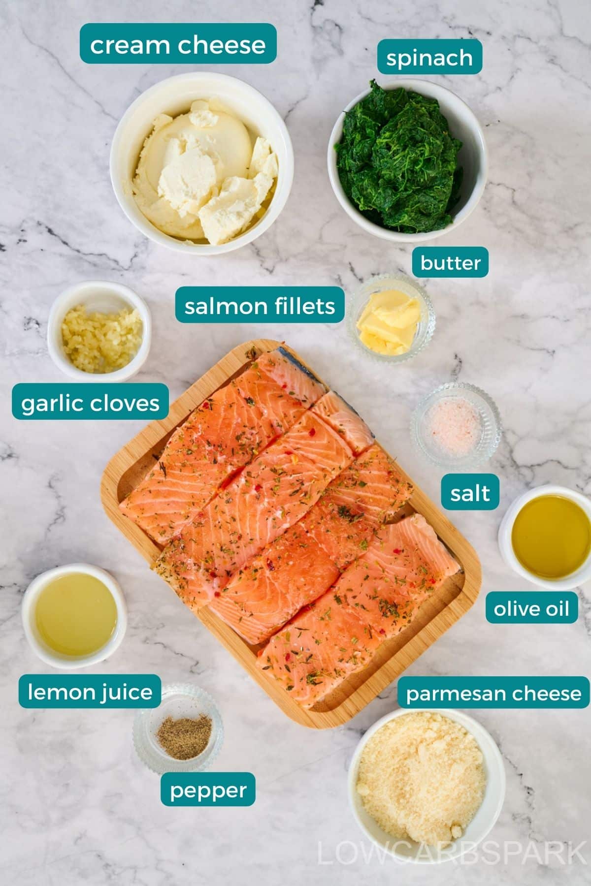Spinach Stuffed Salmon Ingredients