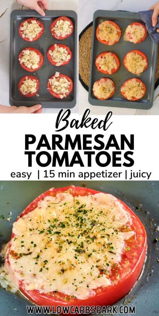 baked parmesan tomatoes pinterest image
