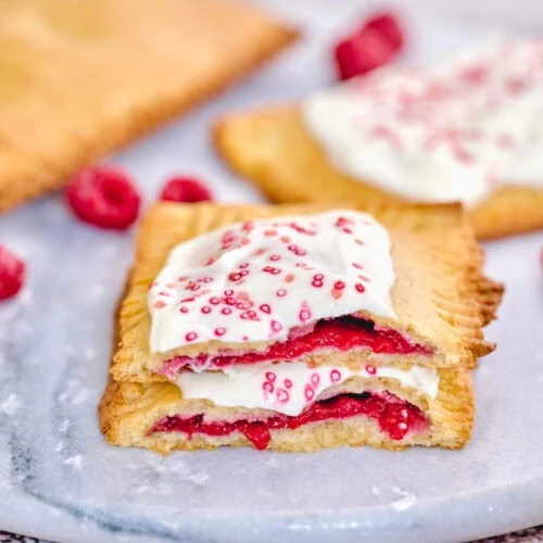 Keto Pop Tarts 13 keto pop tarts placed on a marble board
