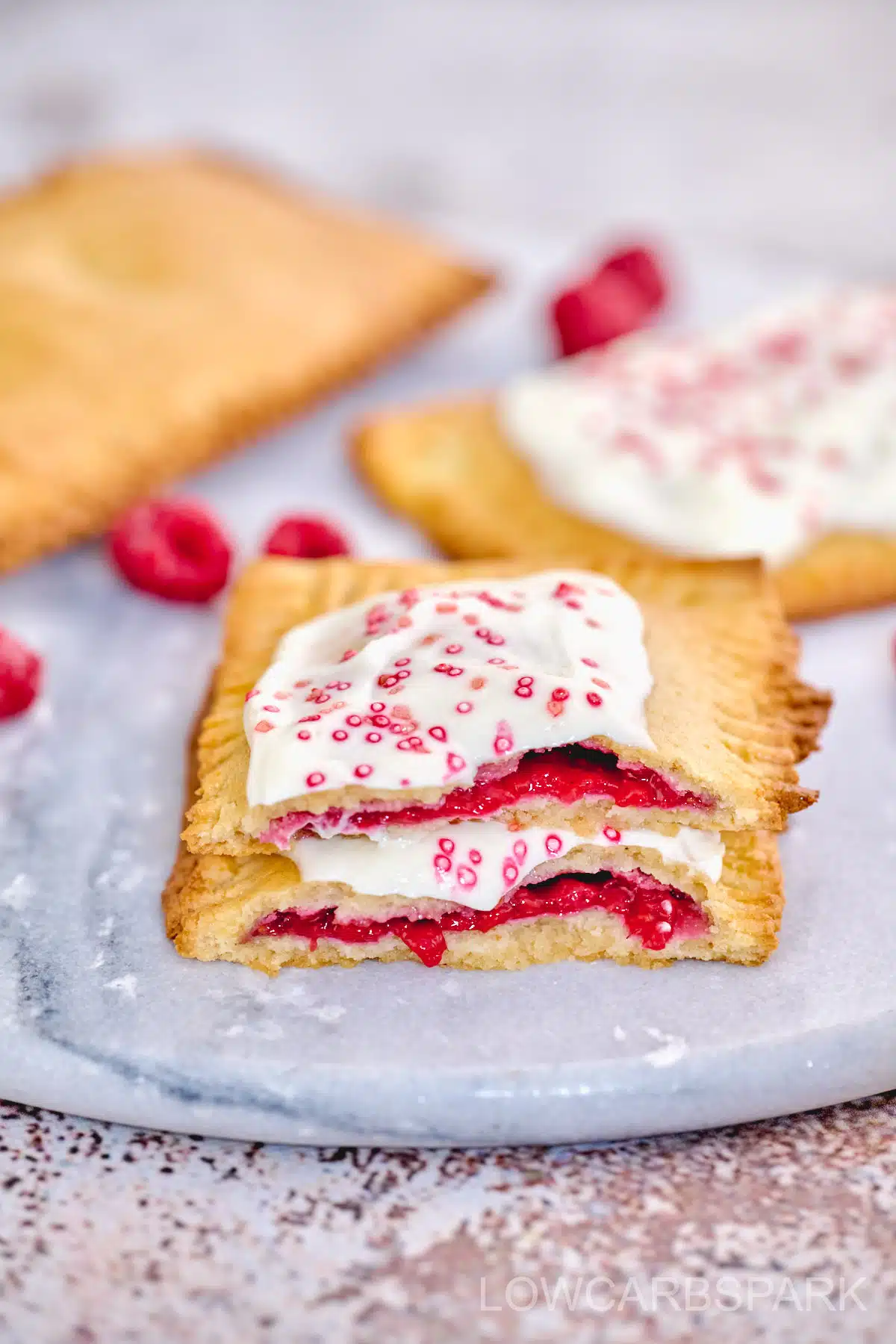 keto pop tarts placed on a marble board